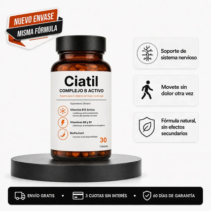 Ciatil — Fórmula 6 en 1 de apoyo para el nervio ciático y la zona lumbar
