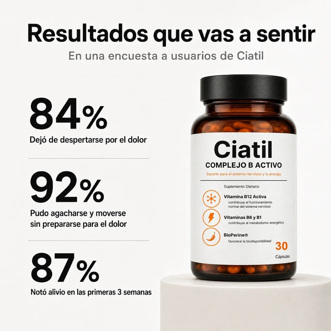 Ciatil — Fórmula 6 en 1 de apoyo para el nervio ciático y la zona lumbar