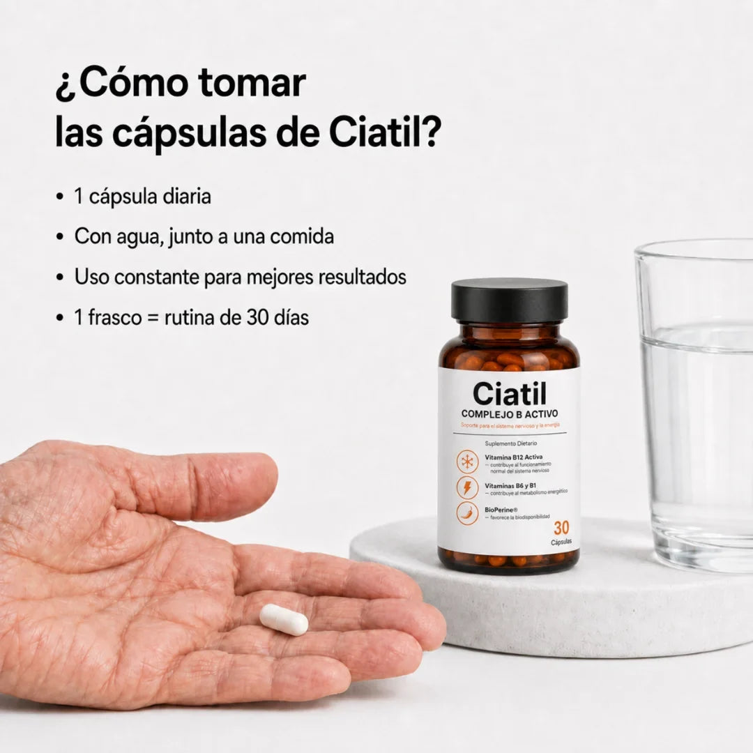 Ciatil — Fórmula 6 en 1 de apoyo para el nervio ciático y la zona lumbar