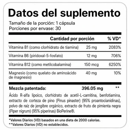 Ciatil — Fórmula 6 en 1 de apoyo para el nervio ciático y la zona lumbar